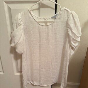NAKED ZEBRA WHITE BLOUSE/TOP SIZE LARGE